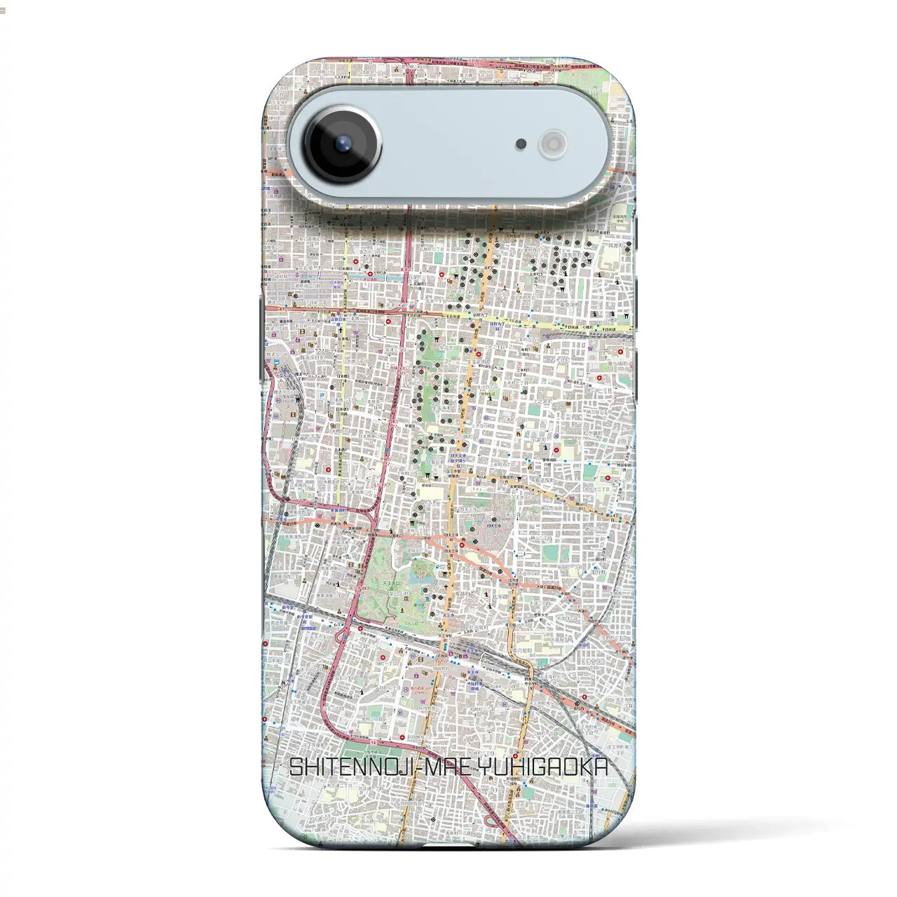 【四天王寺前夕陽ヶ丘(大阪府)】地図柄iPhoneケース(バックカバータイプ)