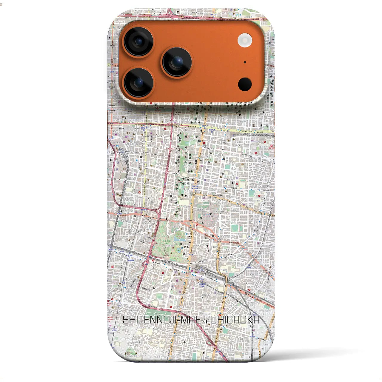 【四天王寺前夕陽ヶ丘(大阪府)】地図柄iPhoneケース(バックカバータイプ)