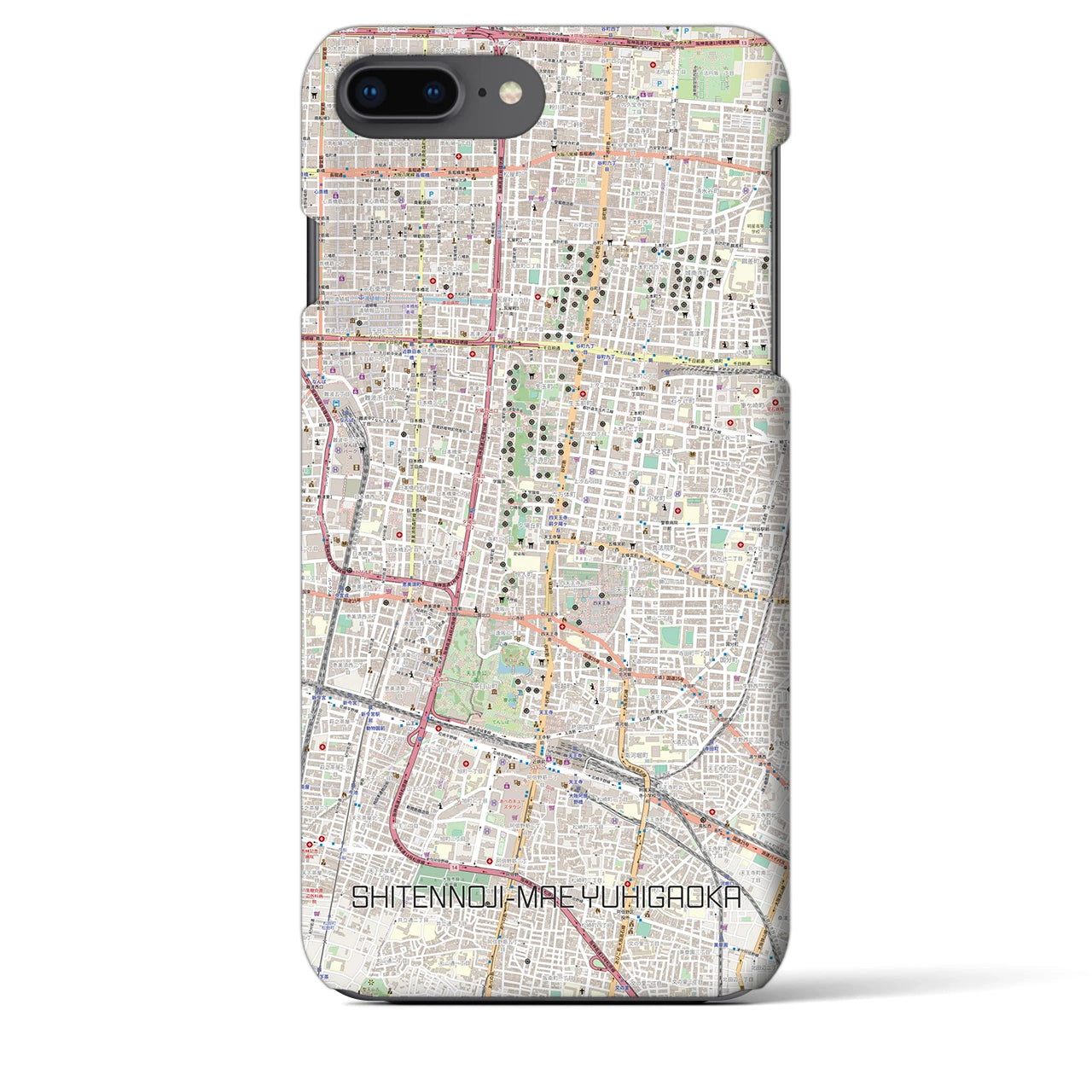 【四天王寺前夕陽ヶ丘(大阪府)】地図柄iPhoneケース(バックカバータイプ)