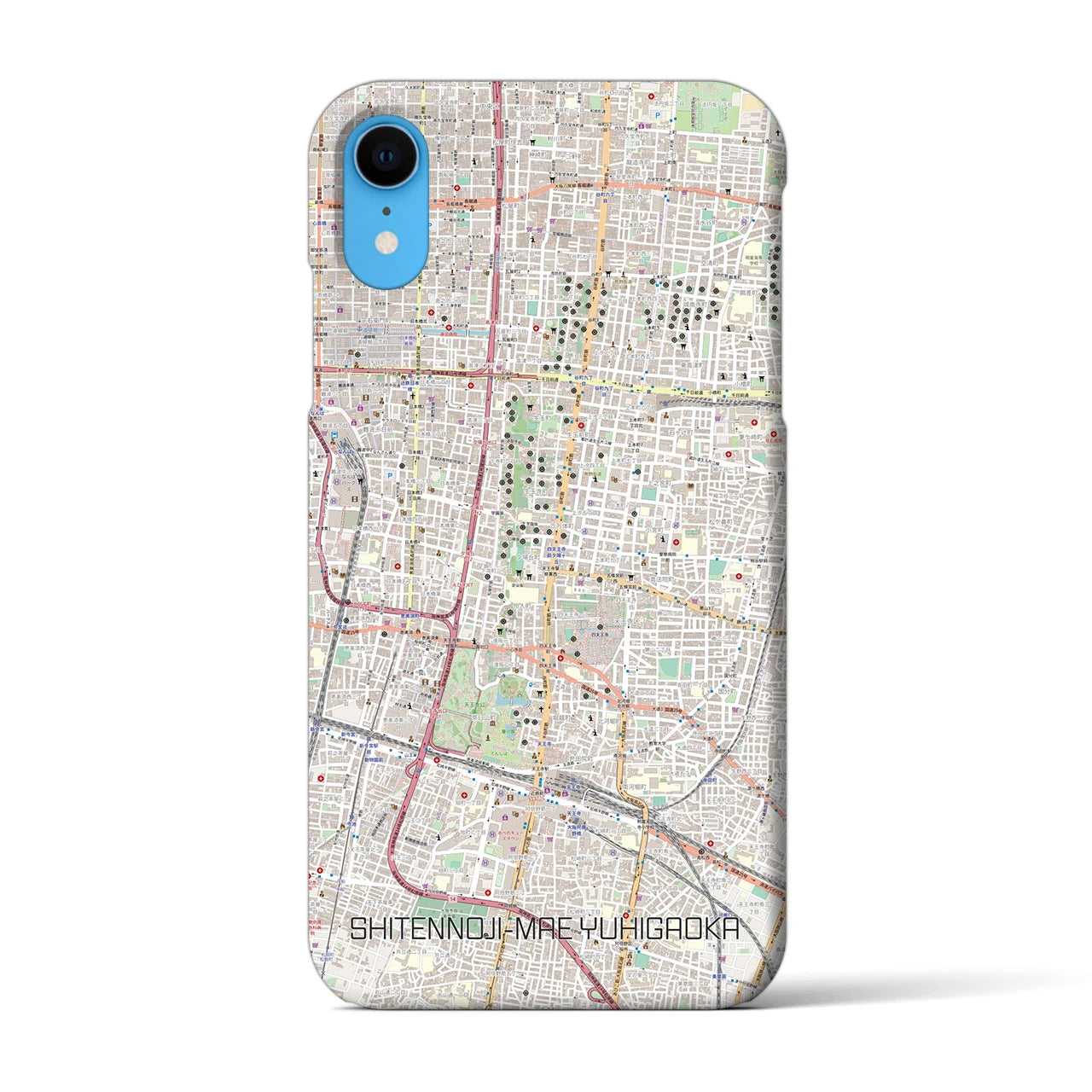 【四天王寺前夕陽ヶ丘(大阪府)】地図柄iPhoneケース(バックカバータイプ)