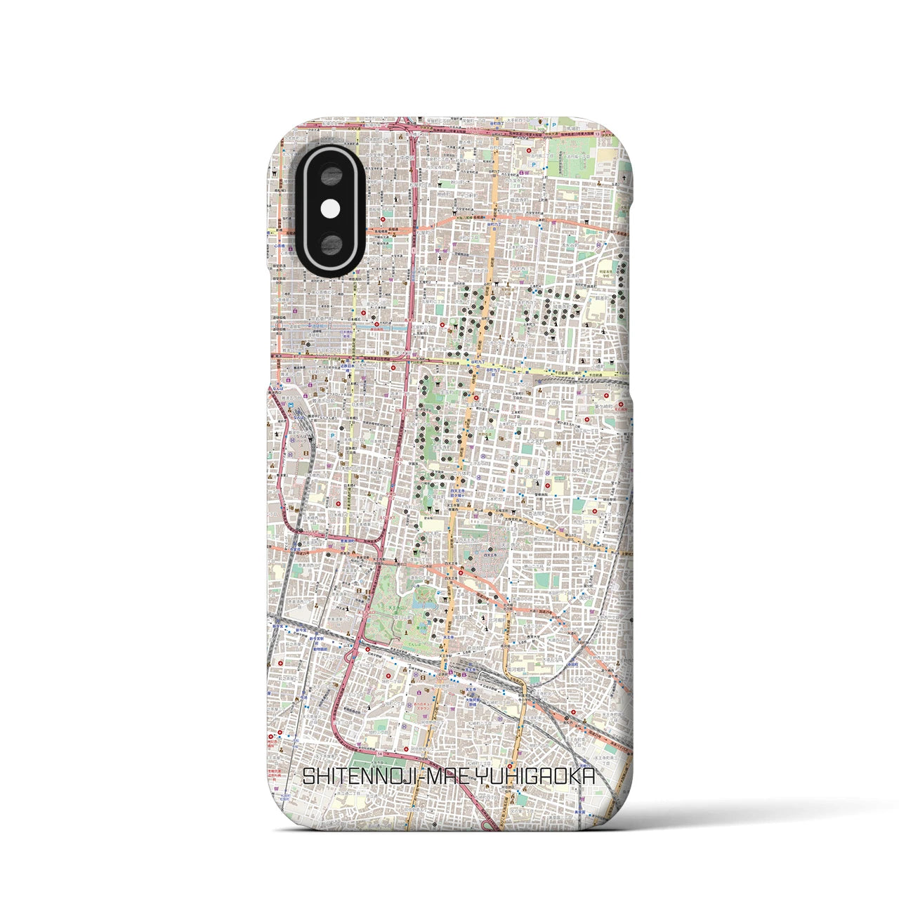 【四天王寺前夕陽ヶ丘(大阪府)】地図柄iPhoneケース(バックカバータイプ)