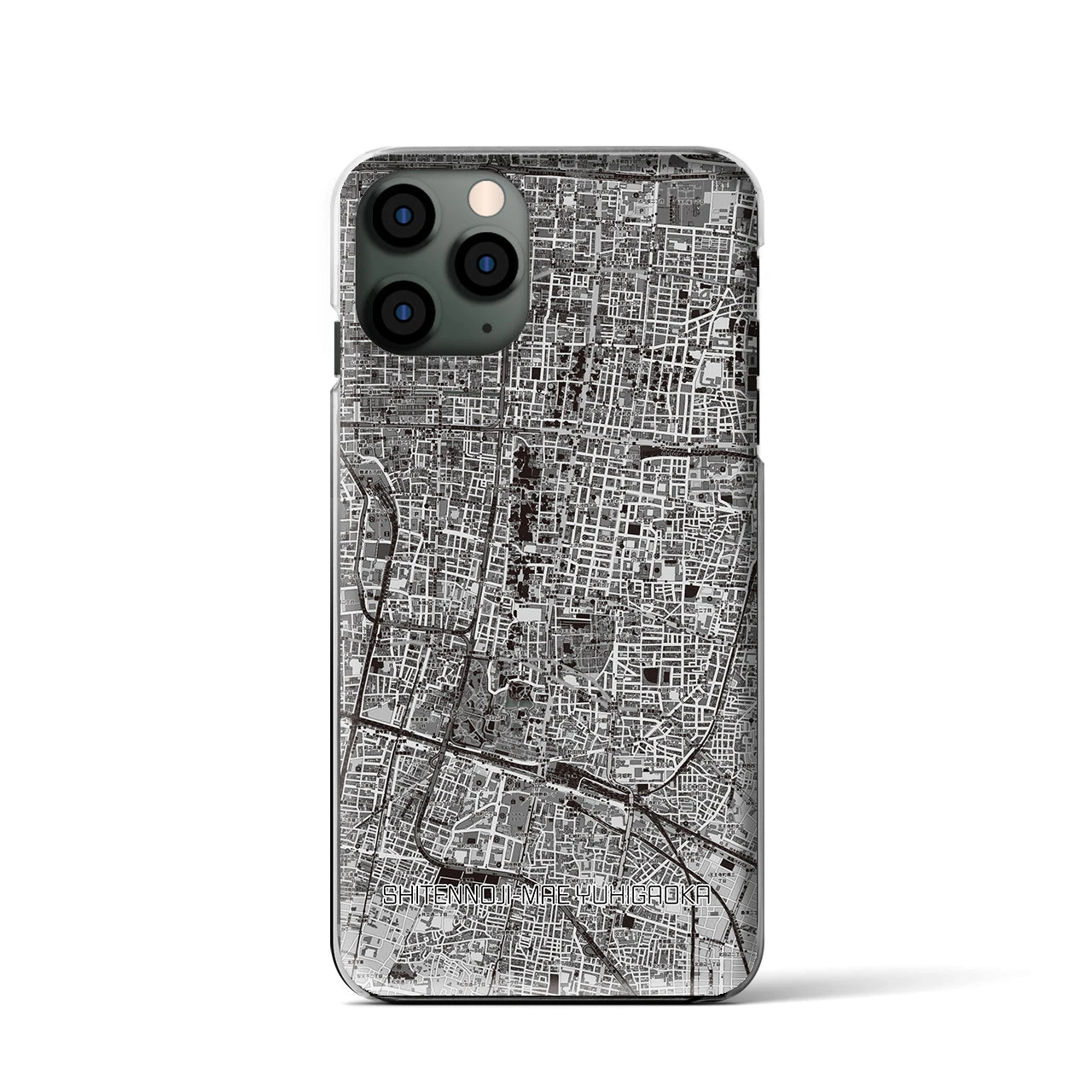 【四天王寺前夕陽ヶ丘(大阪府)】地図柄iPhoneケース(クリアタイプ)