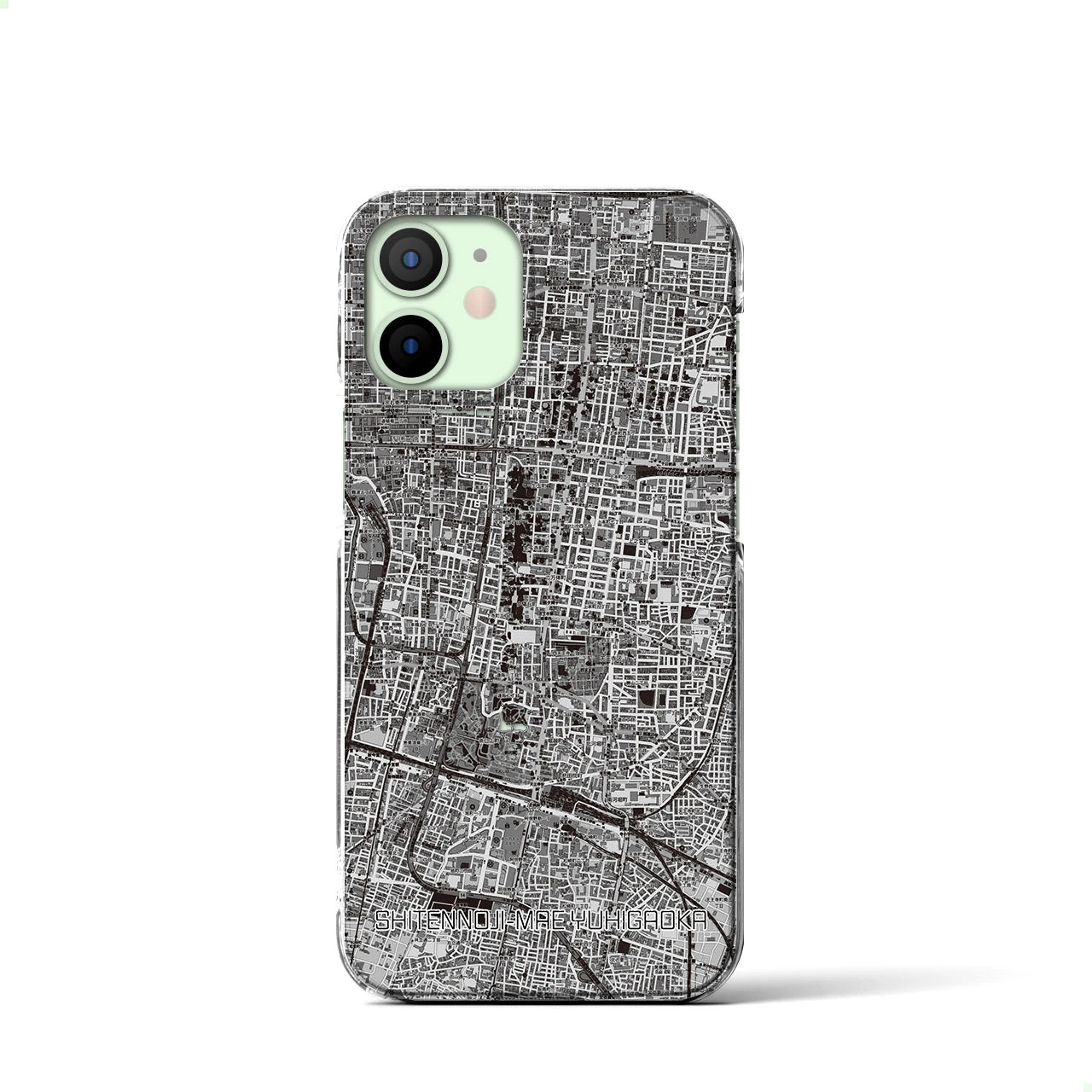 【四天王寺前夕陽ヶ丘(大阪府)】地図柄iPhoneケース(クリアタイプ)