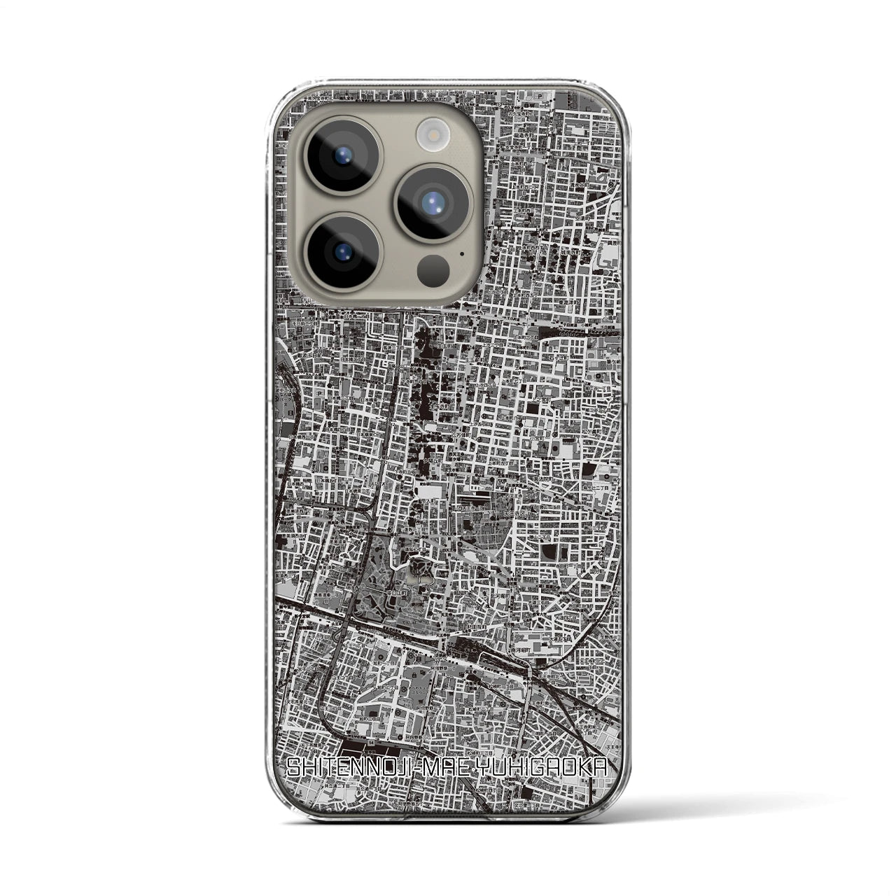 【四天王寺前夕陽ヶ丘(大阪府)】地図柄iPhoneケース(クリアタイプ)