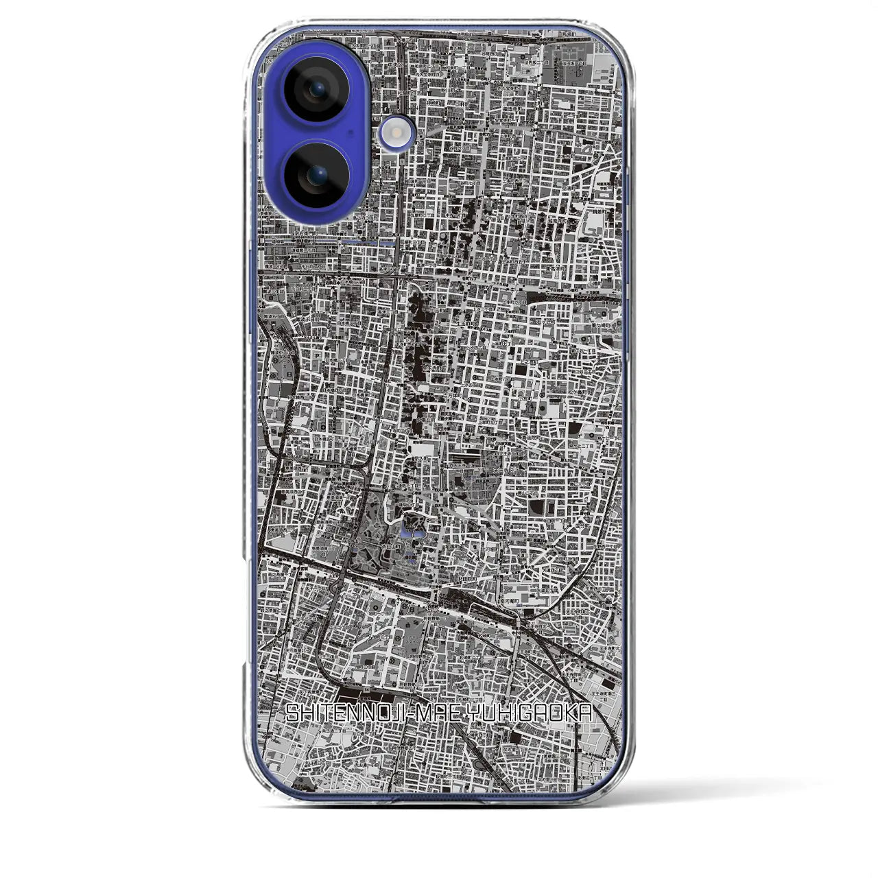 【四天王寺前夕陽ヶ丘(大阪府)】地図柄iPhoneケース(クリアタイプ)