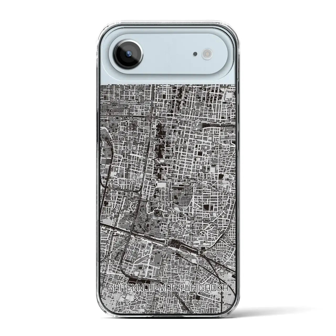 【四天王寺前夕陽ヶ丘(大阪府)】地図柄iPhoneケース(クリアタイプ)