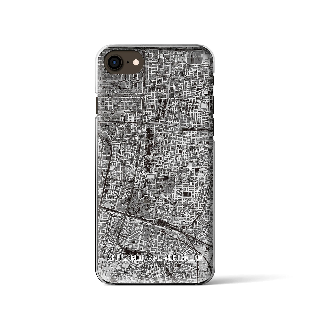 【四天王寺前夕陽ヶ丘(大阪府)】地図柄iPhoneケース(クリアタイプ)