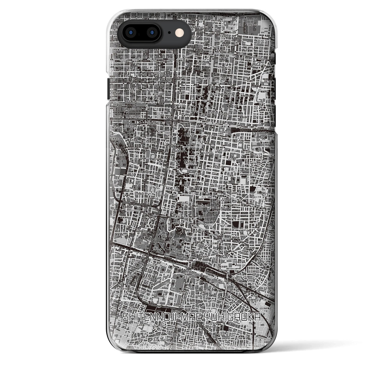 【四天王寺前夕陽ヶ丘(大阪府)】地図柄iPhoneケース(クリアタイプ)