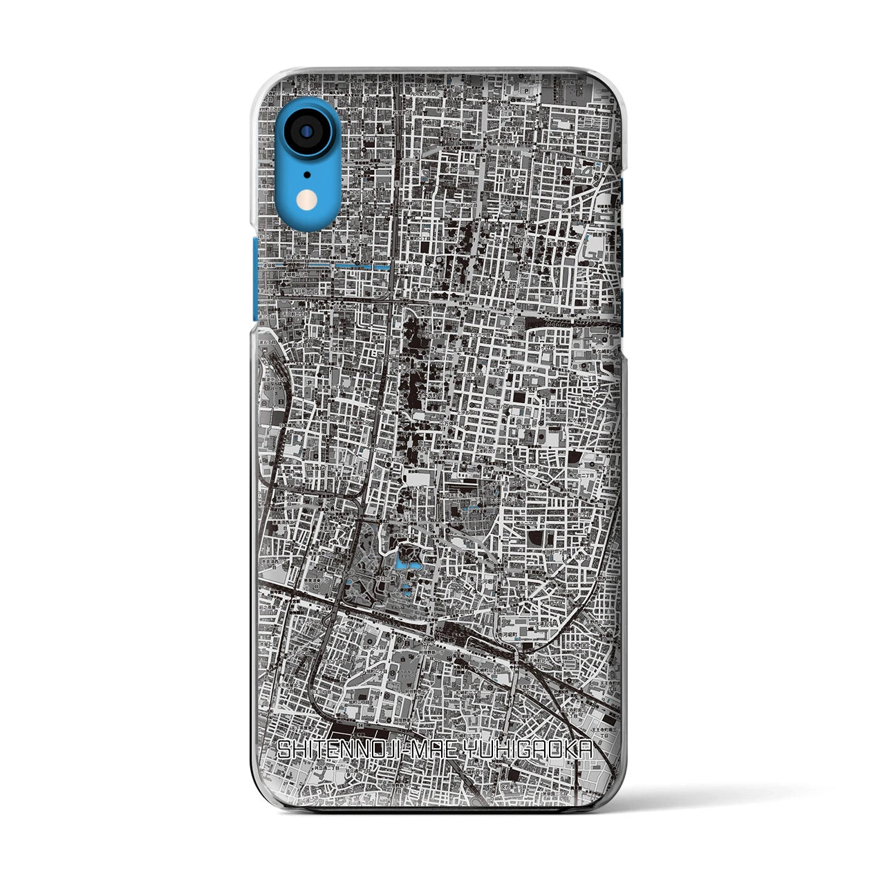 【四天王寺前夕陽ヶ丘(大阪府)】地図柄iPhoneケース(クリアタイプ)