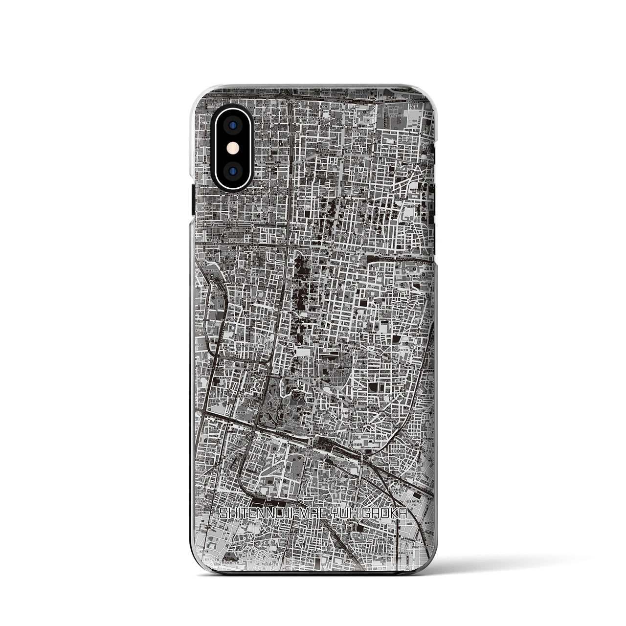 【四天王寺前夕陽ヶ丘(大阪府)】地図柄iPhoneケース(クリアタイプ)