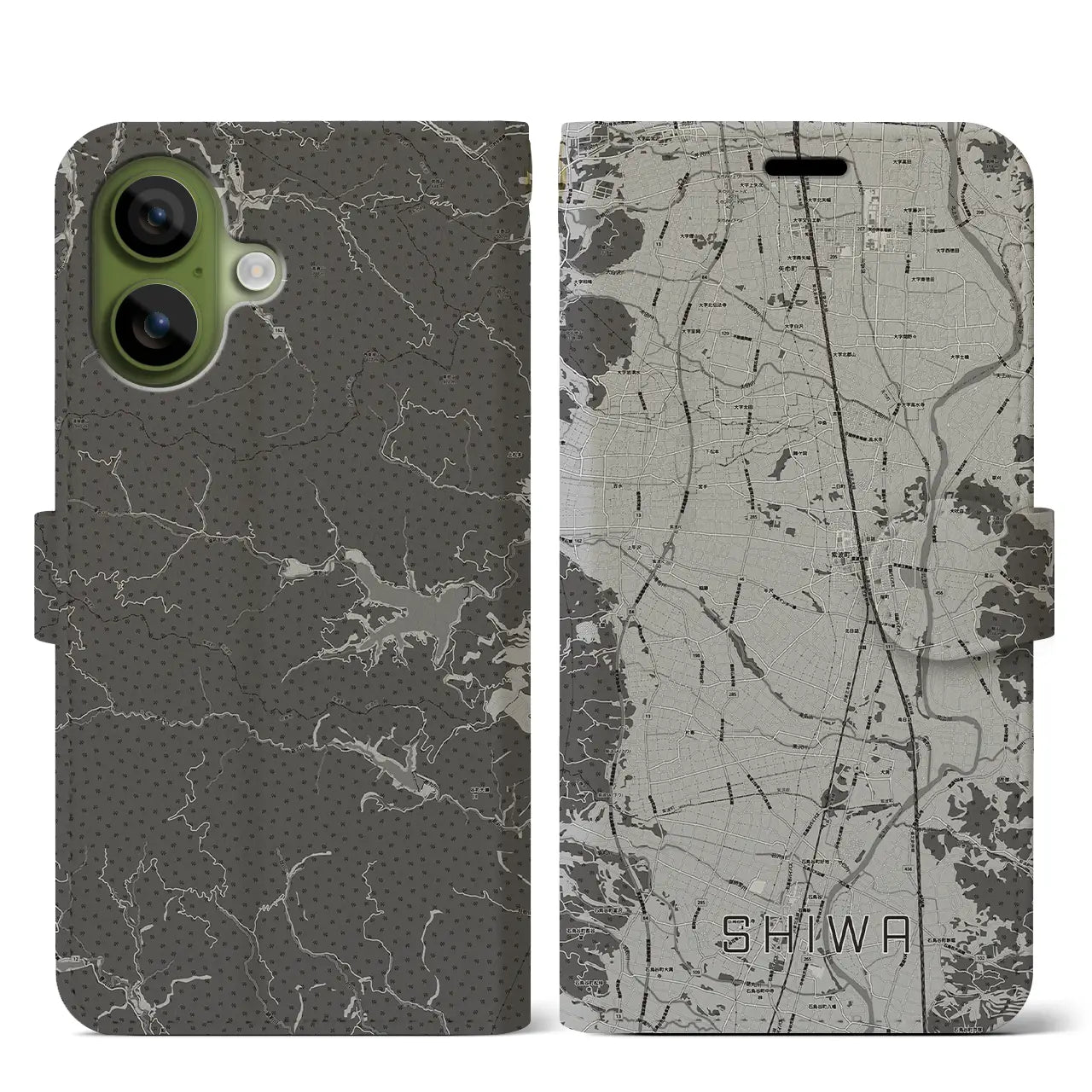 【紫波(岩手県)】地図柄iPhoneケース(手帳タイプ)