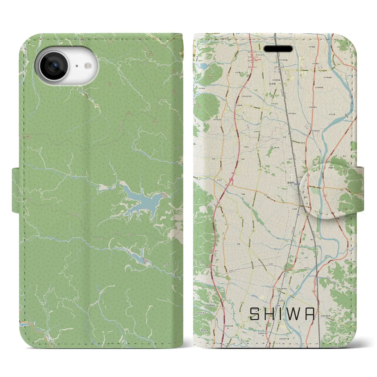 【紫波(岩手県)】地図柄iPhoneケース(手帳タイプ)