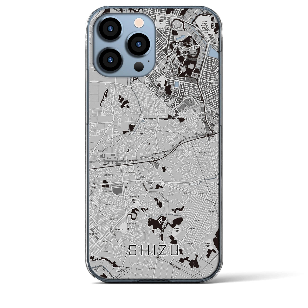 【志津(千葉県)】地図柄iPhoneケース(クリアタイプ)