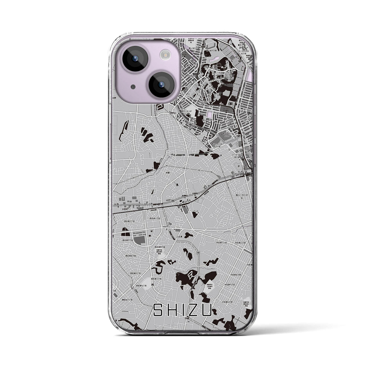 【志津(千葉県)】地図柄iPhoneケース(クリアタイプ)
