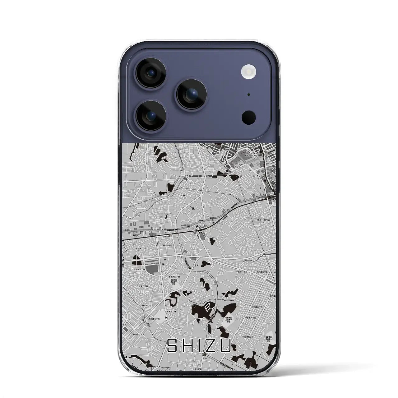 【志津(千葉県)】地図柄iPhoneケース(クリアタイプ)モノトーン・iPhone 17 Pro Max 用