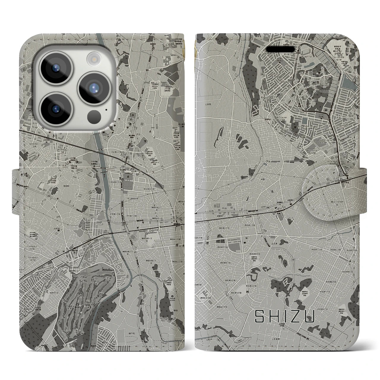 【志津(千葉県)】地図柄iPhoneケース(手帳タイプ)