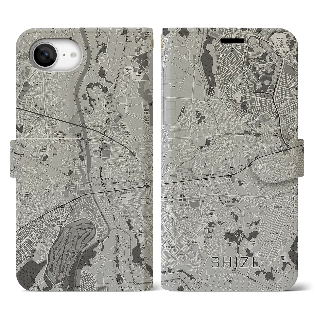 【志津(千葉県)】地図柄iPhoneケース(手帳タイプ)