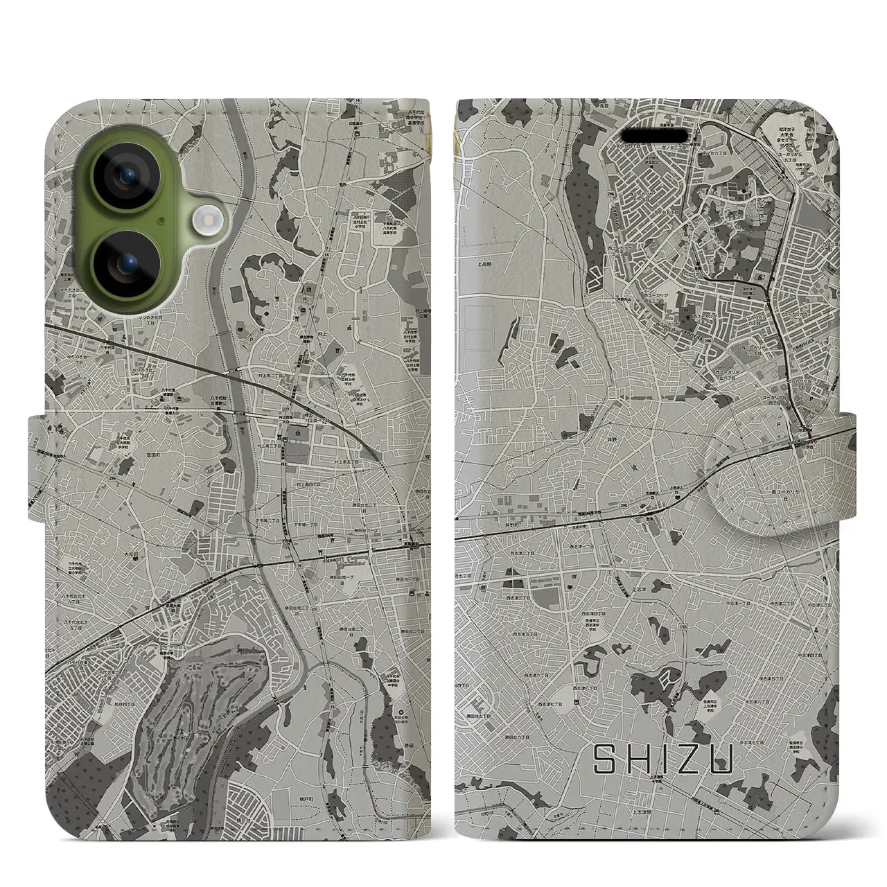 【志津(千葉県)】地図柄iPhoneケース(手帳タイプ)
