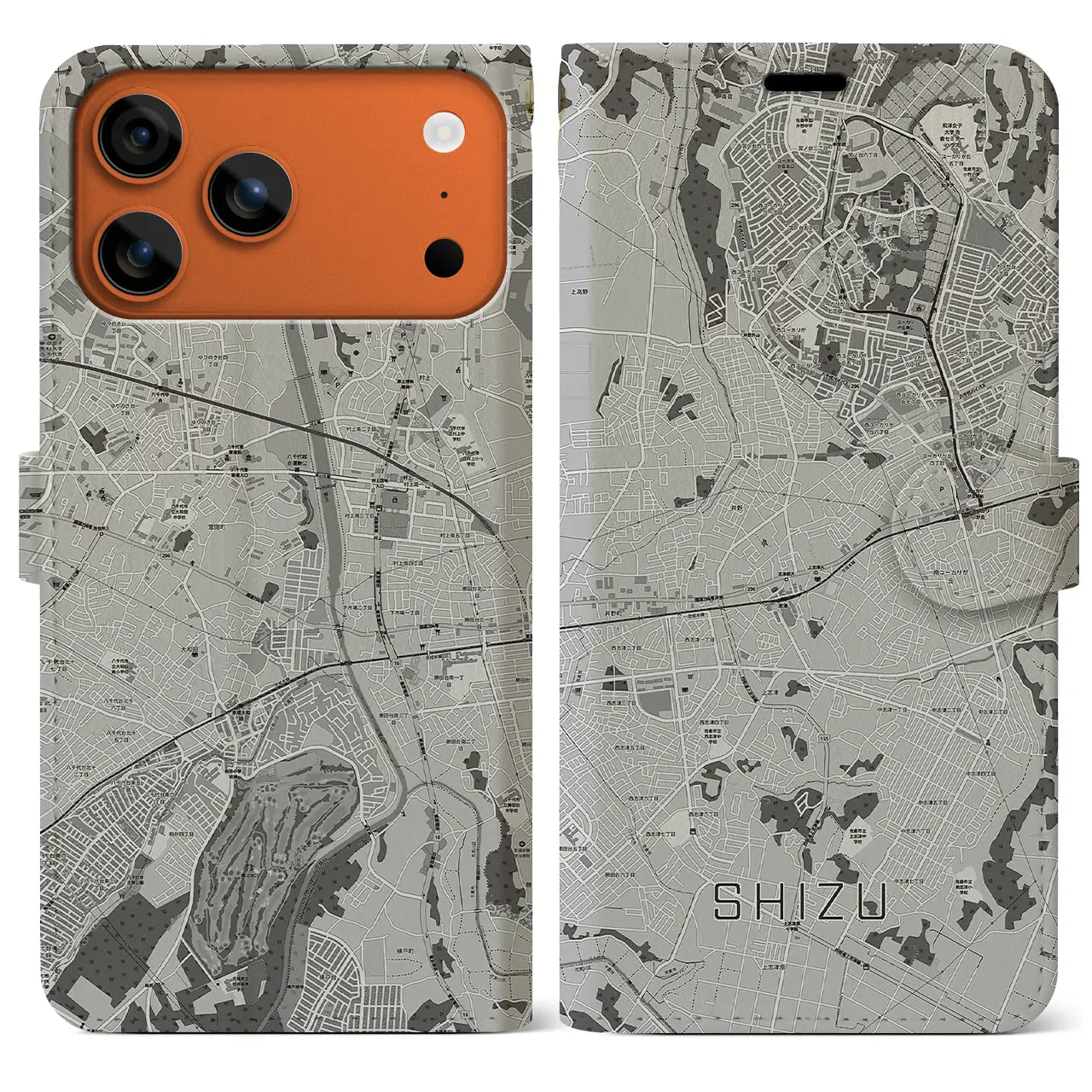 【志津(千葉県)】地図柄iPhoneケース(手帳タイプ)