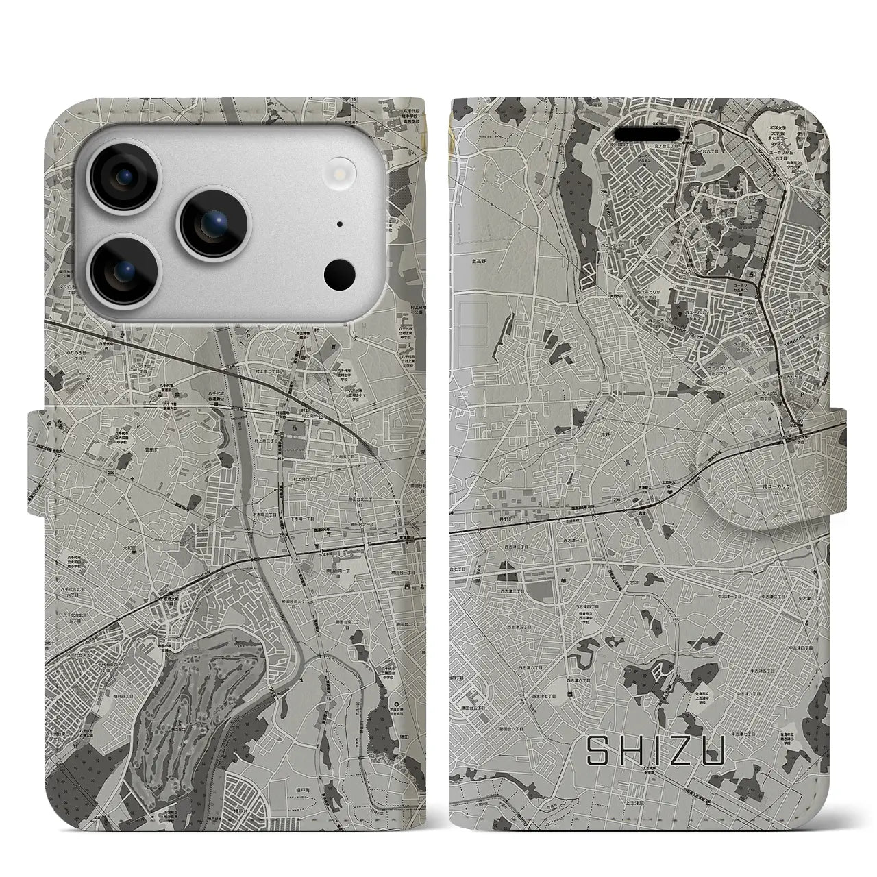 【志津(千葉県)】地図柄iPhoneケース(手帳タイプ)