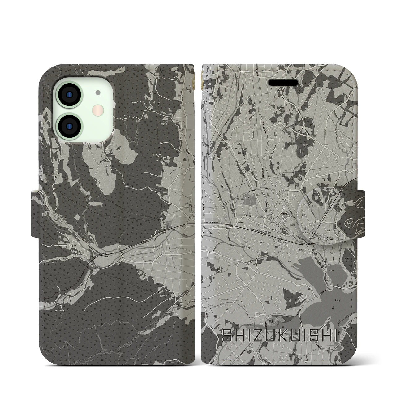 【雫石(岩手県)】地図柄iPhoneケース(手帳タイプ)