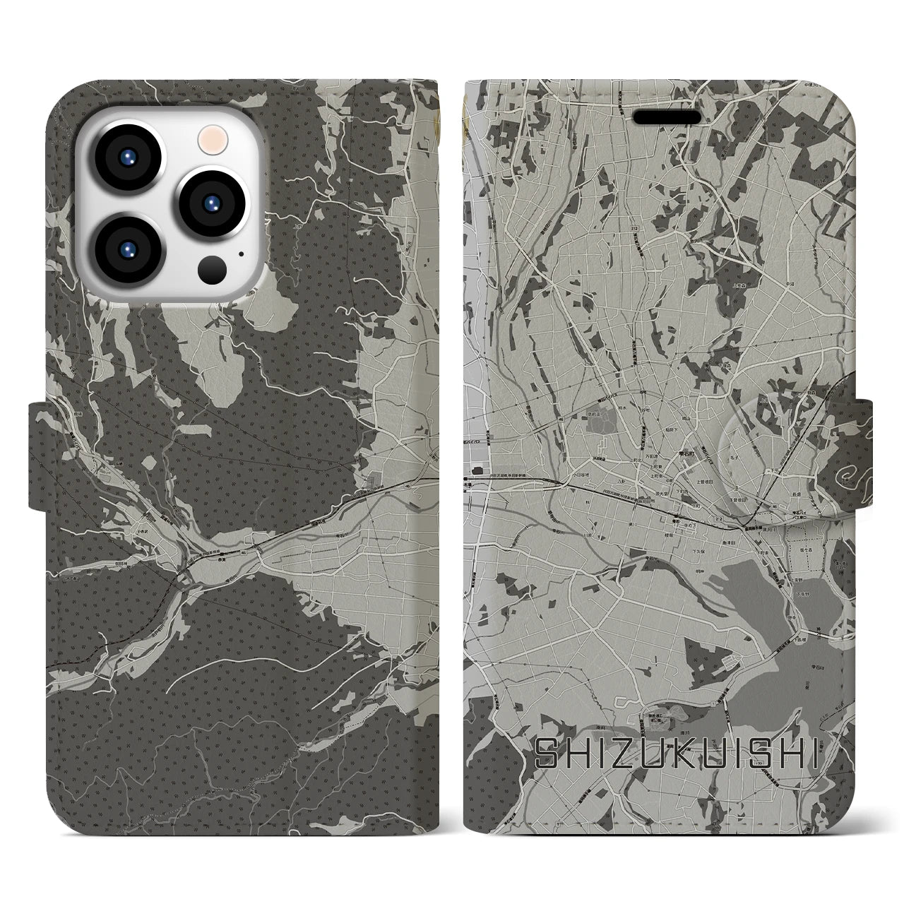 【雫石(岩手県)】地図柄iPhoneケース(手帳タイプ)