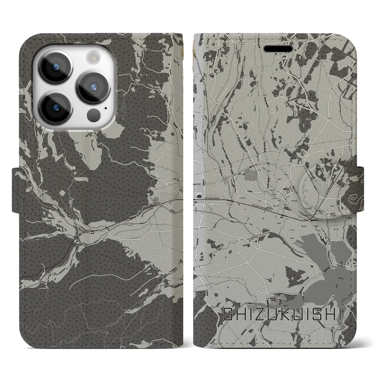 【雫石(岩手県)】地図柄iPhoneケース(手帳タイプ)