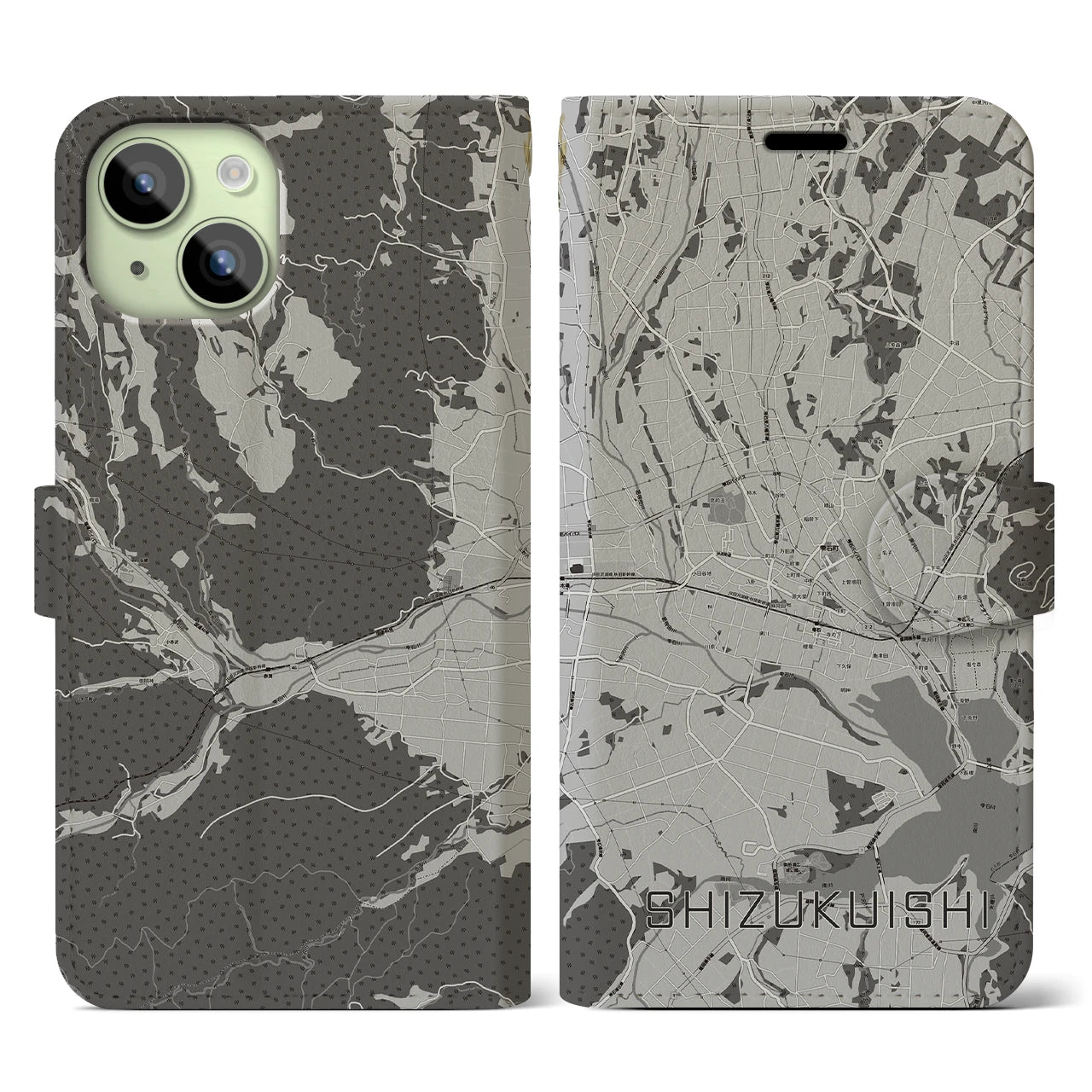 【雫石(岩手県)】地図柄iPhoneケース(手帳タイプ)