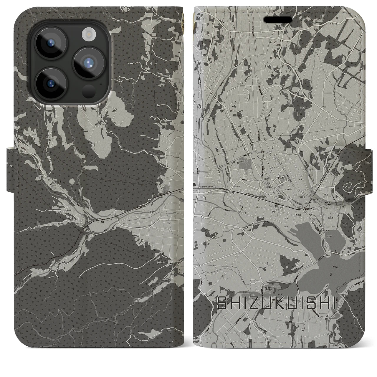 【雫石(岩手県)】地図柄iPhoneケース(手帳タイプ)