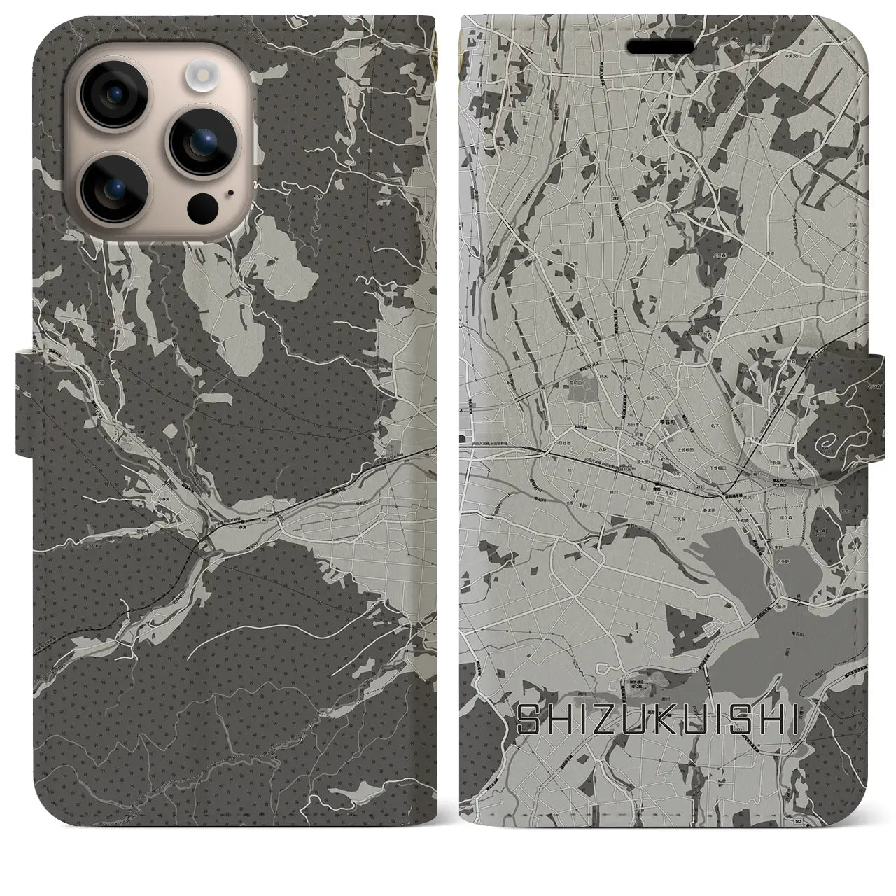 【雫石(岩手県)】地図柄iPhoneケース(手帳タイプ)