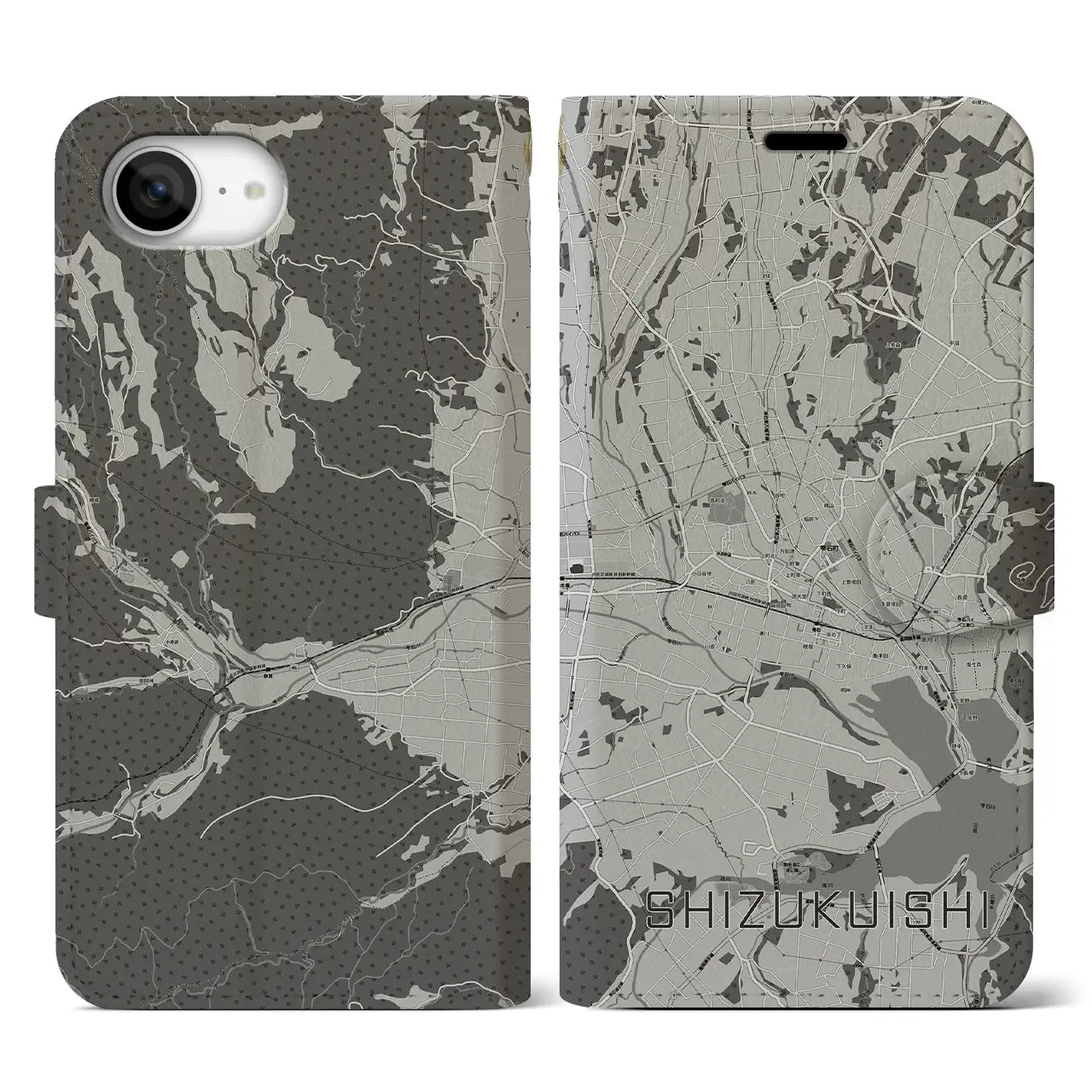 【雫石(岩手県)】地図柄iPhoneケース(手帳タイプ)