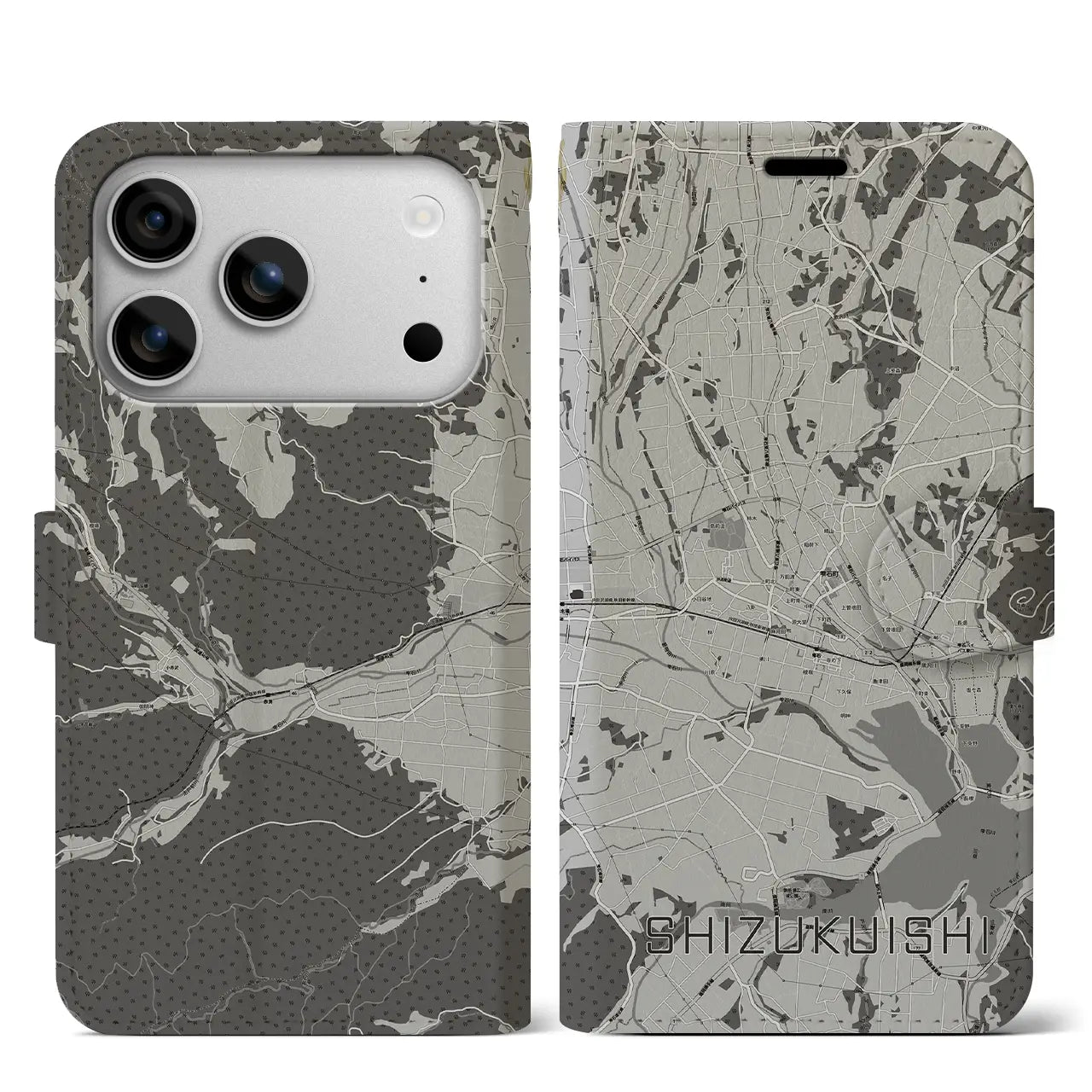 【雫石(岩手県)】地図柄iPhoneケース(手帳タイプ)