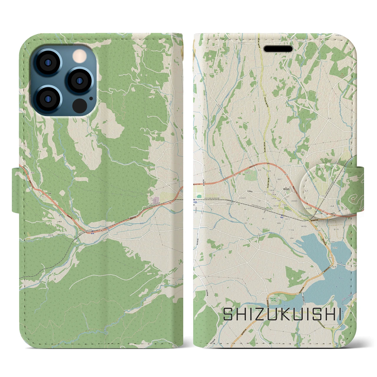 【雫石(岩手県)】地図柄iPhoneケース(手帳タイプ)