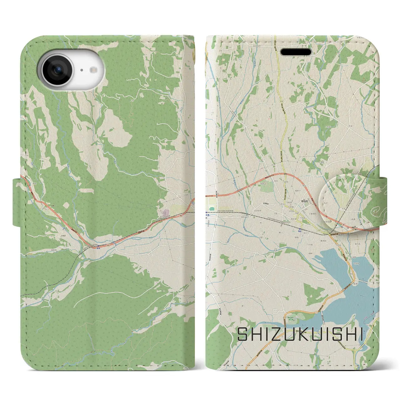 【雫石(岩手県)】地図柄iPhoneケース(手帳タイプ)