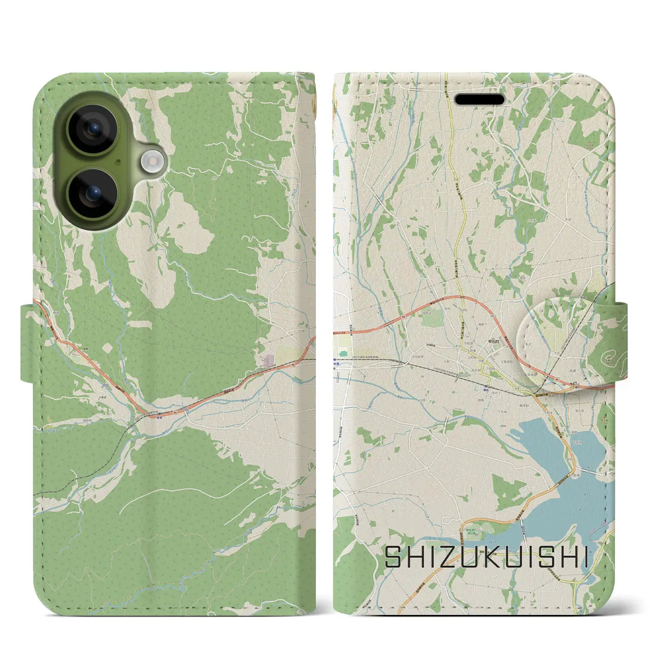 【雫石(岩手県)】地図柄iPhoneケース(手帳タイプ)