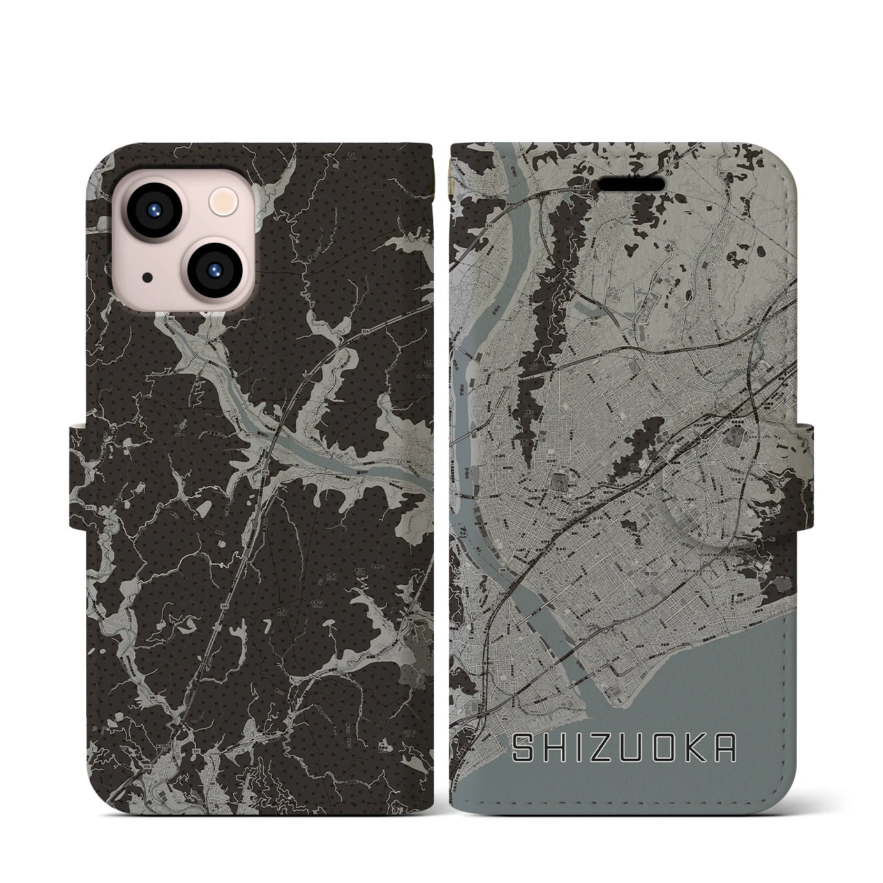 【静岡(静岡県)】地図柄iPhoneケース(手帳タイプ)