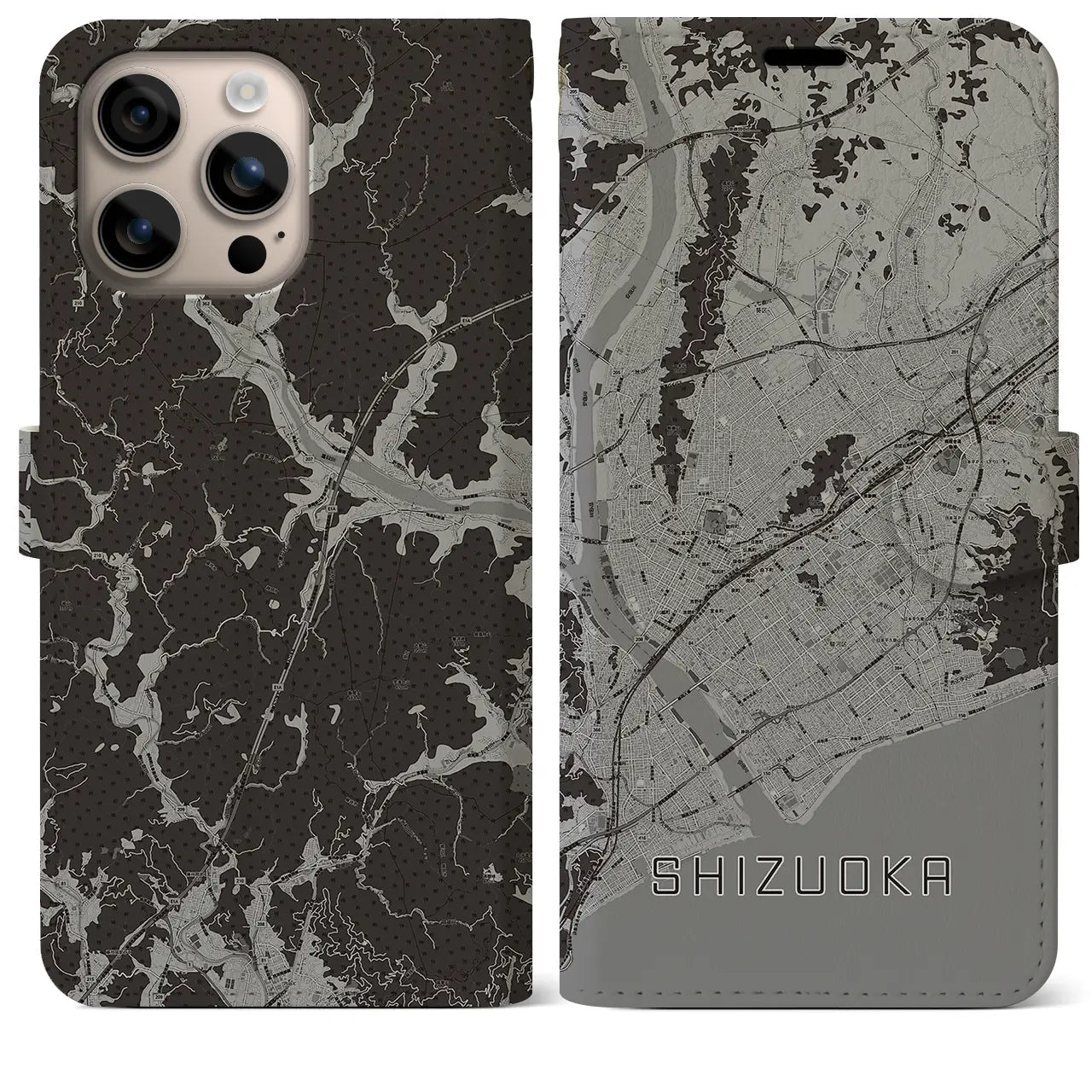 【静岡(静岡県)】地図柄iPhoneケース(手帳タイプ)