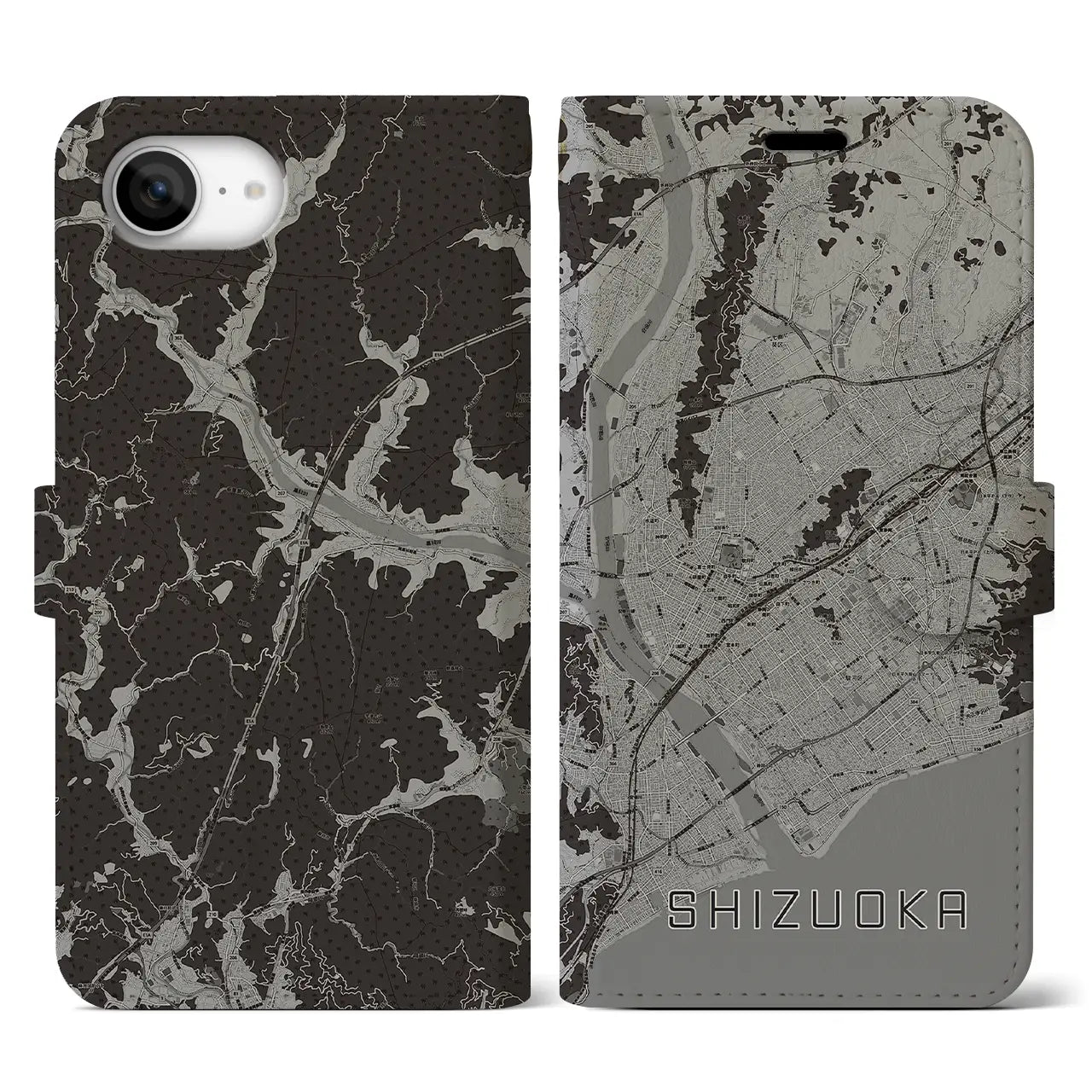 【静岡(静岡県)】地図柄iPhoneケース(手帳タイプ)