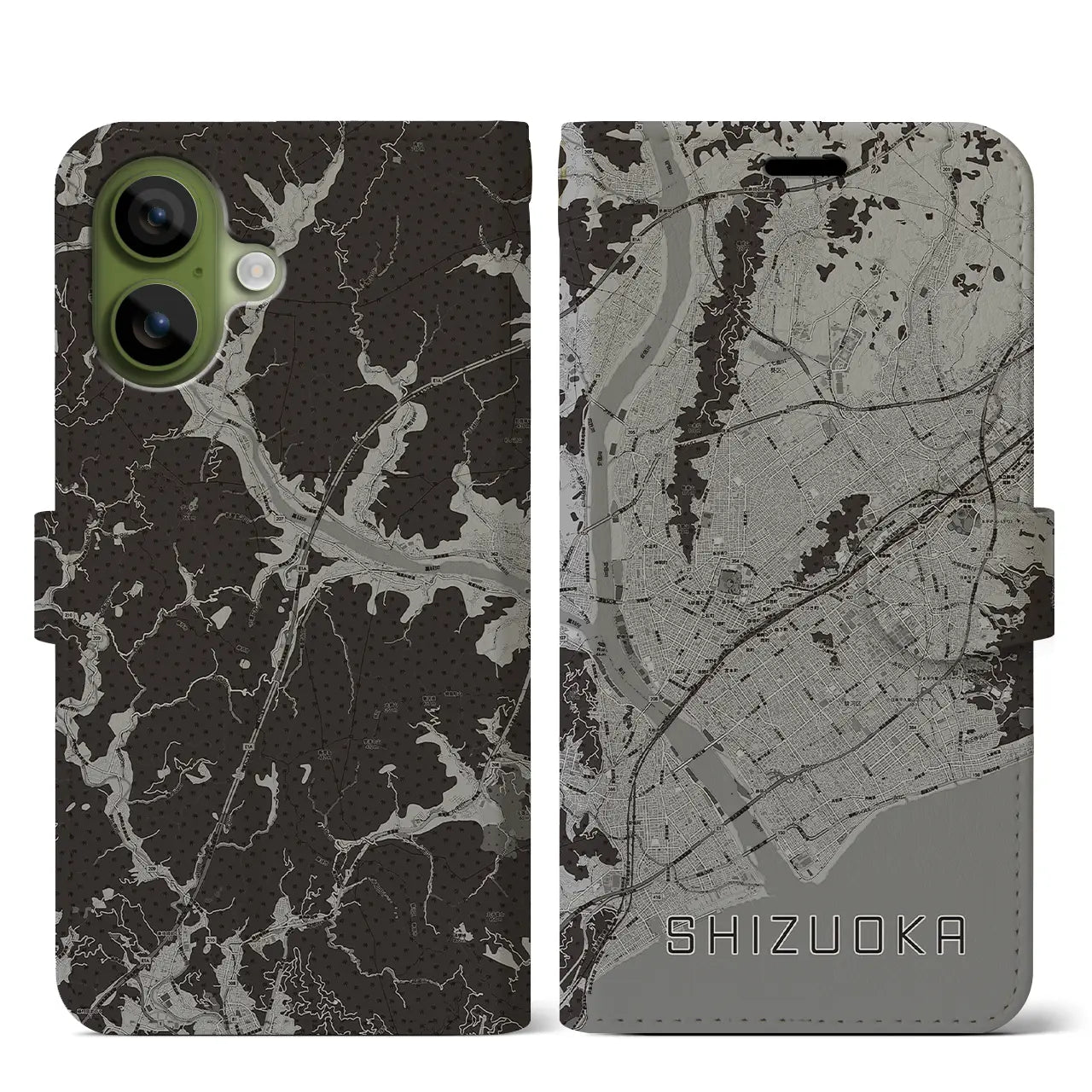 【静岡(静岡県)】地図柄iPhoneケース(手帳タイプ)