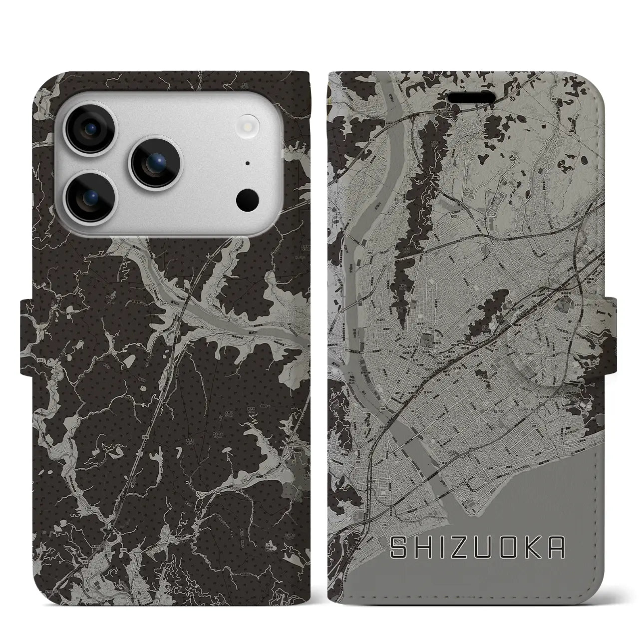 【静岡(静岡県)】地図柄iPhoneケース(手帳タイプ)