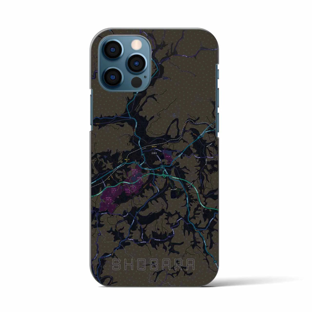 【庄原(広島県)】地図柄iPhoneケース(バックカバータイプ)