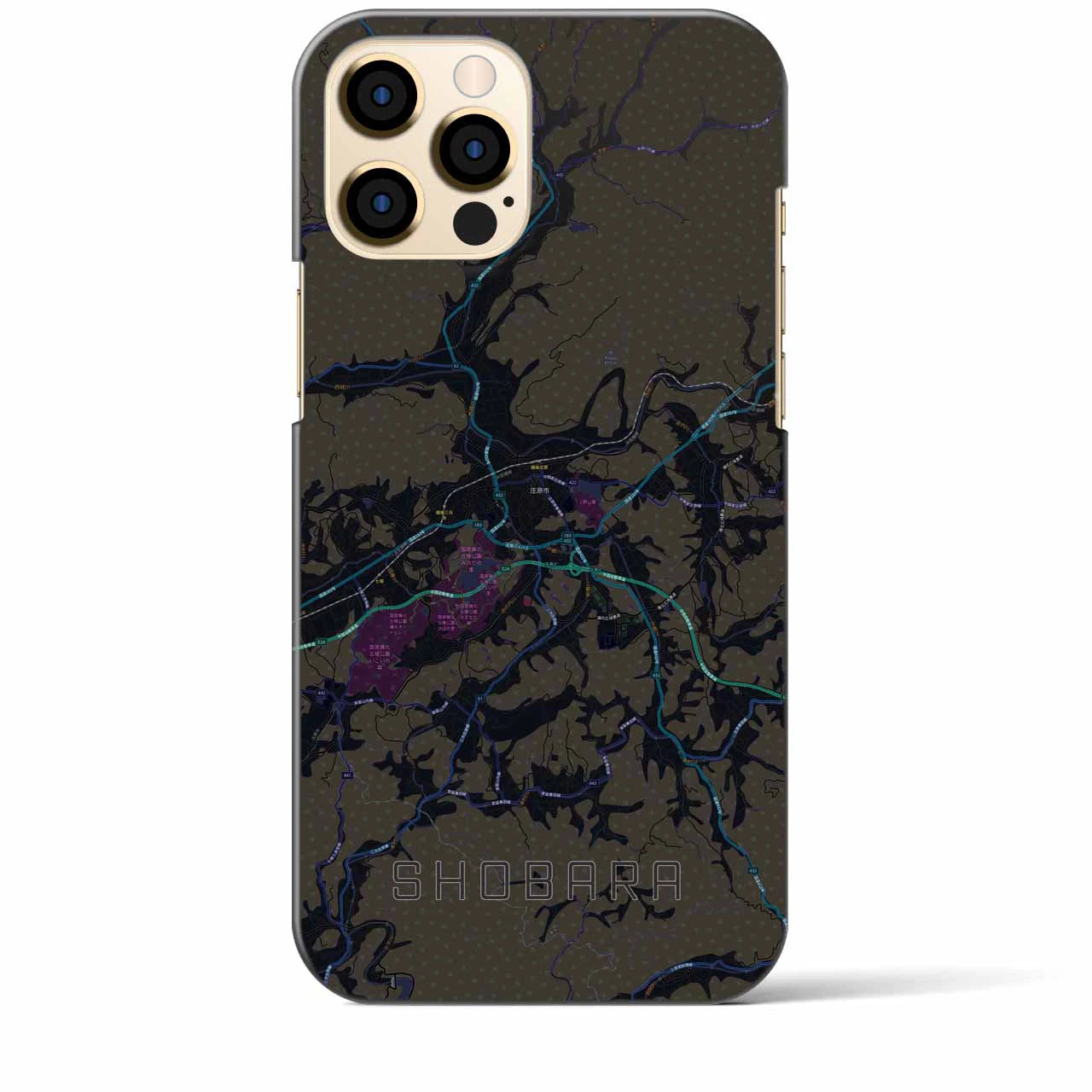 【庄原(広島県)】地図柄iPhoneケース(バックカバータイプ)