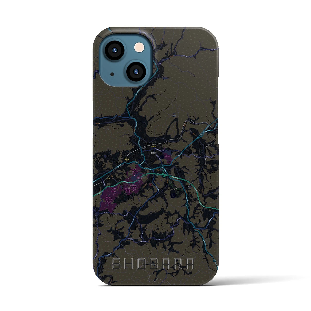 【庄原(広島県)】地図柄iPhoneケース(バックカバータイプ)