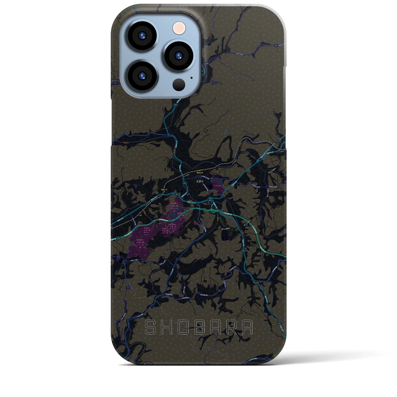 【庄原(広島県)】地図柄iPhoneケース(バックカバータイプ)