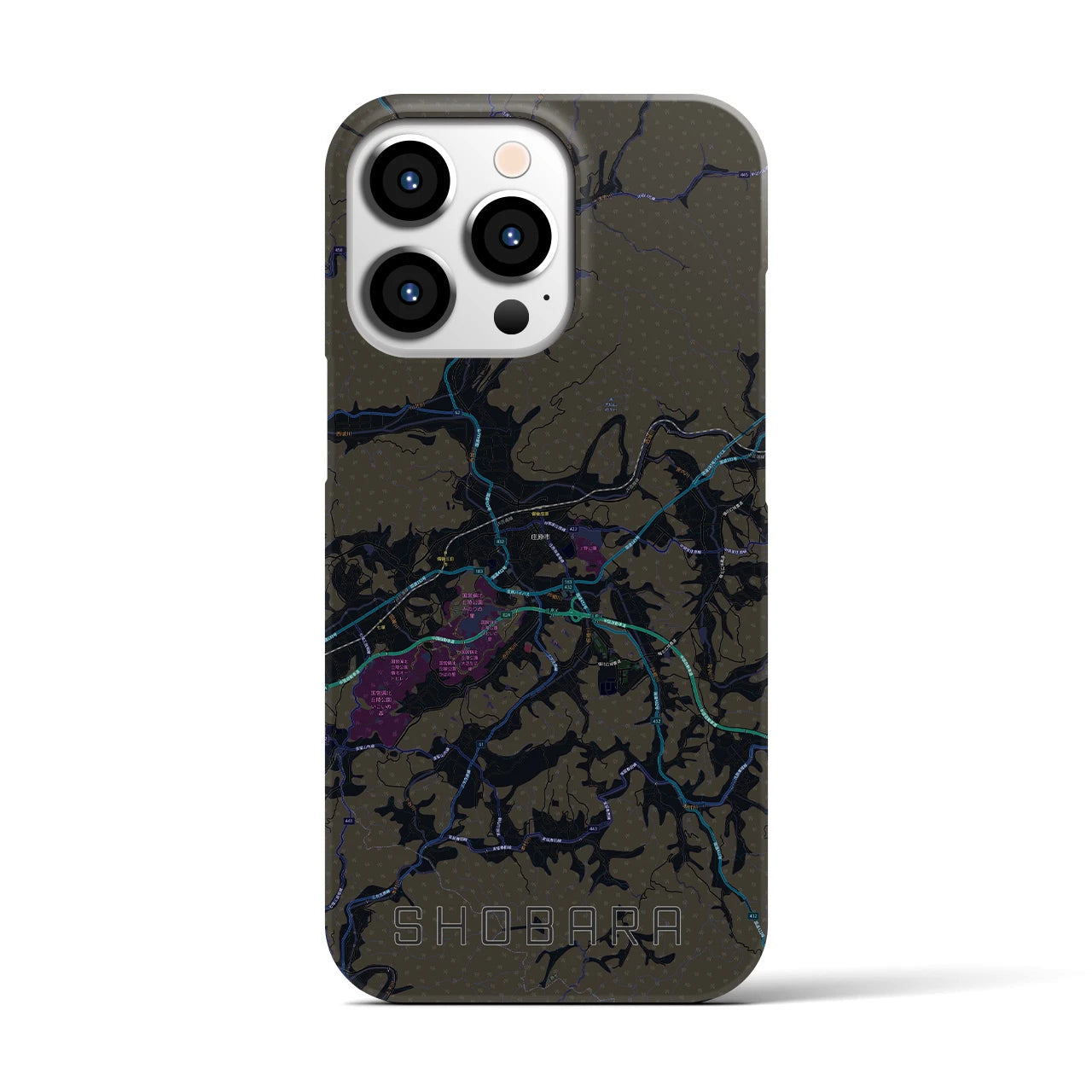【庄原(広島県)】地図柄iPhoneケース(バックカバータイプ)