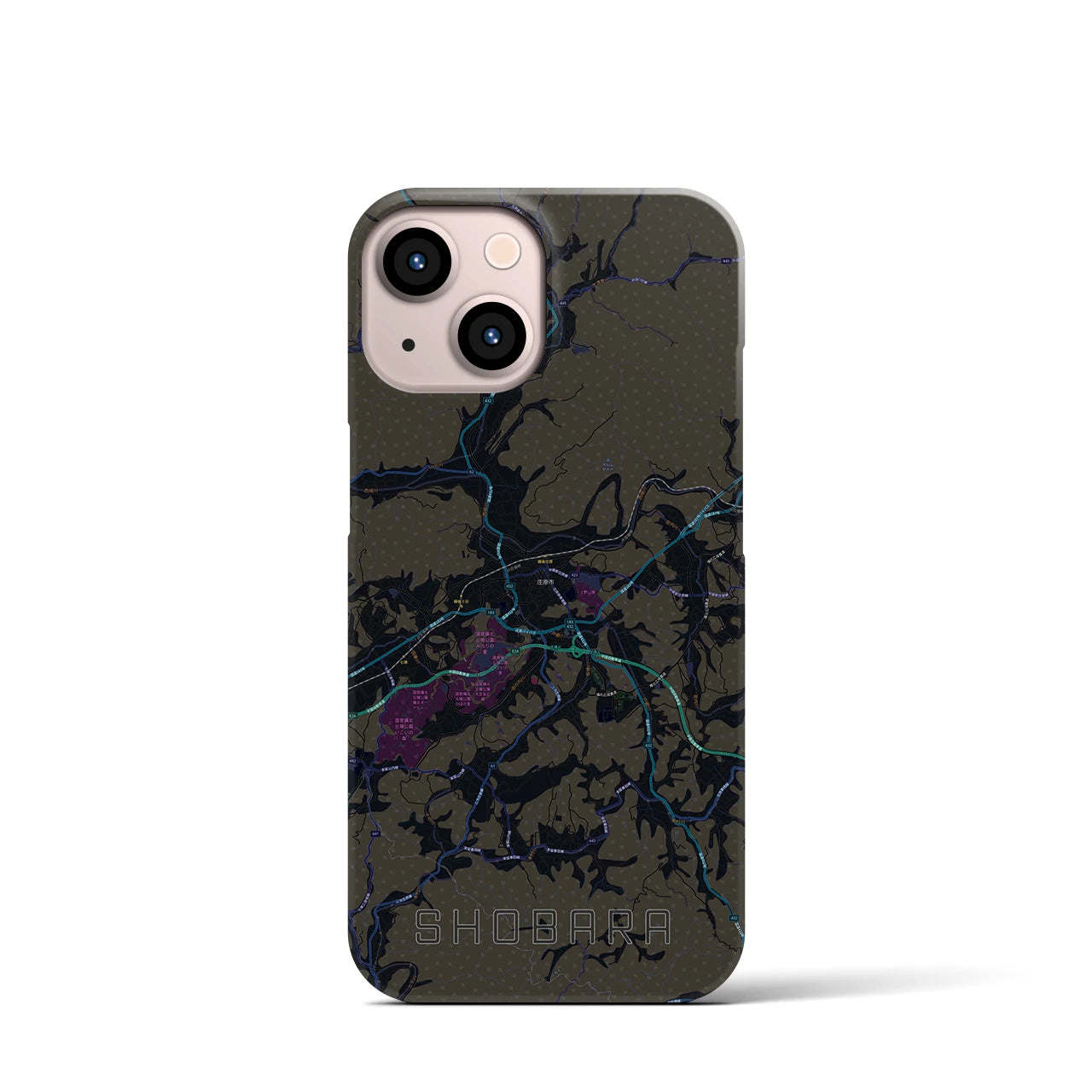 【庄原(広島県)】地図柄iPhoneケース(バックカバータイプ)