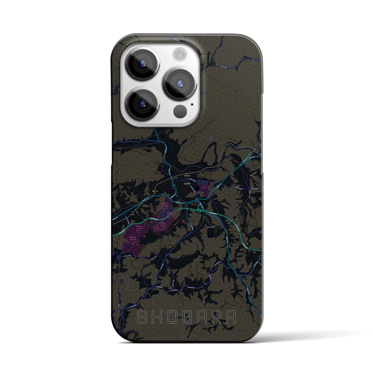 【庄原(広島県)】地図柄iPhoneケース(バックカバータイプ)
