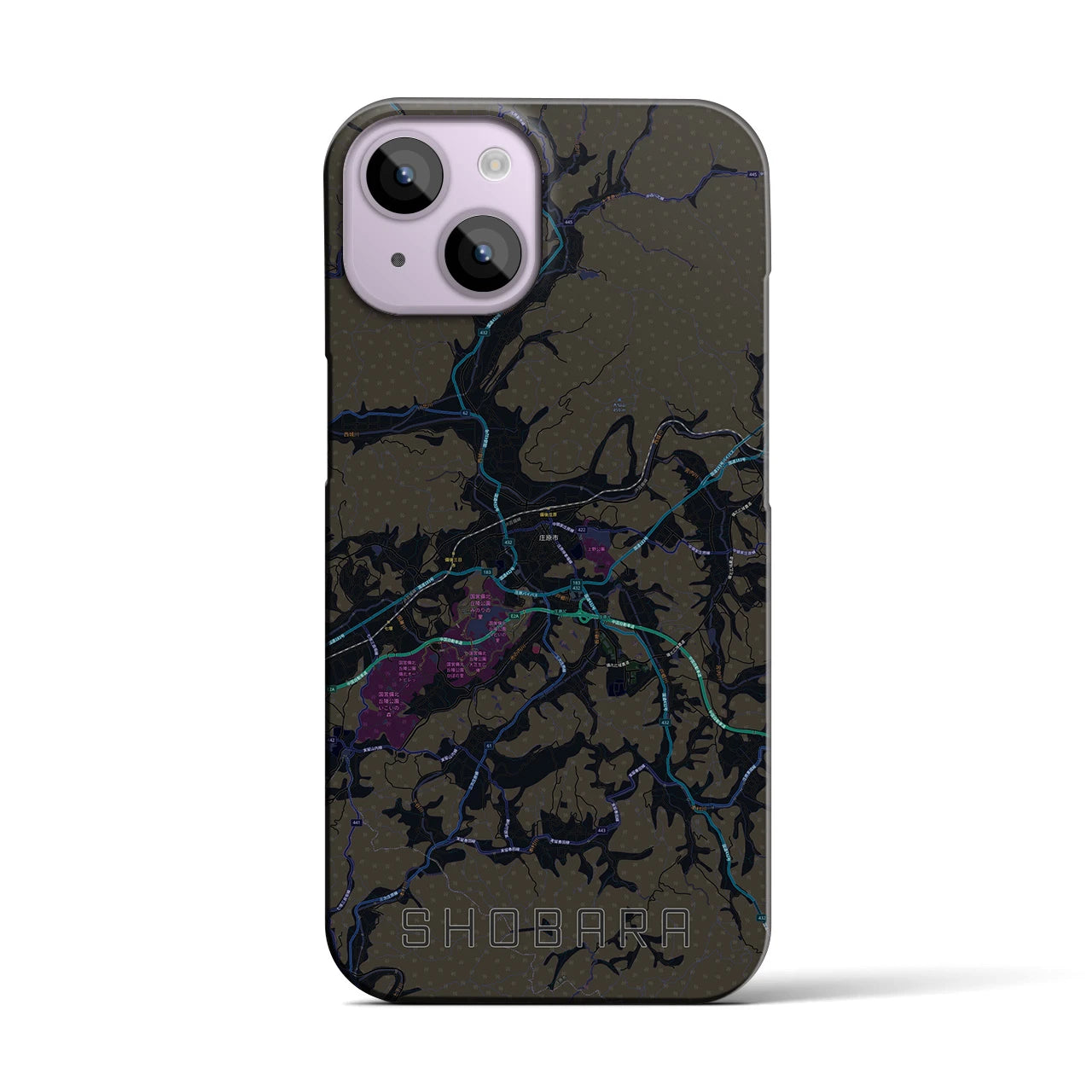 【庄原(広島県)】地図柄iPhoneケース(バックカバータイプ)