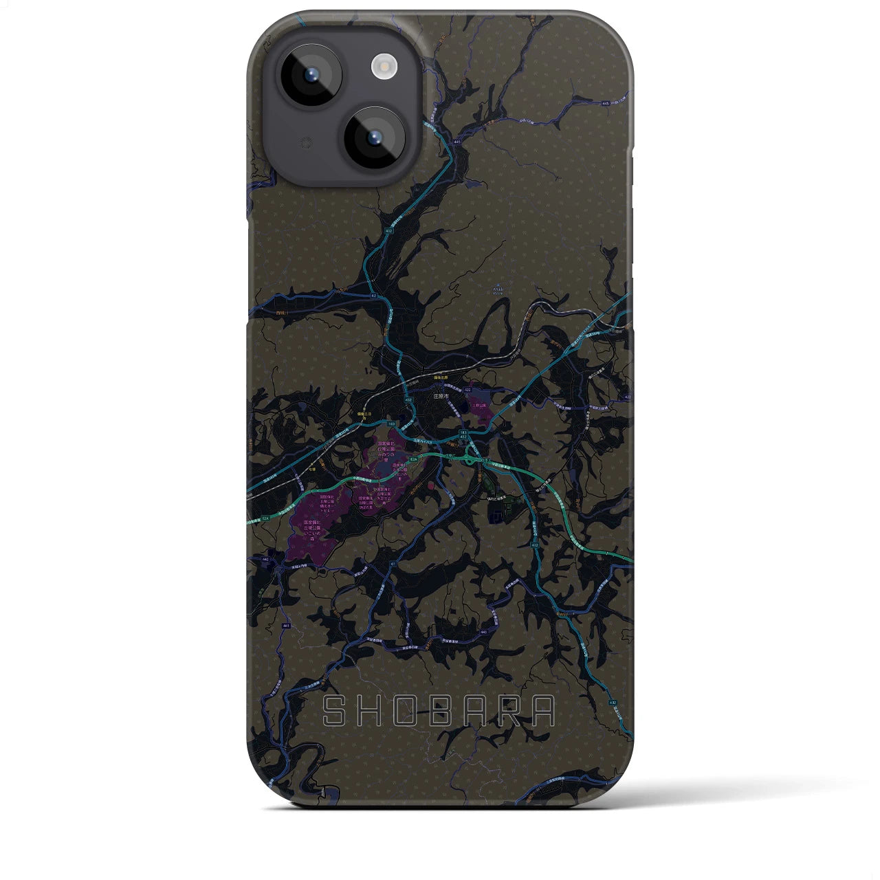 【庄原(広島県)】地図柄iPhoneケース(バックカバータイプ)