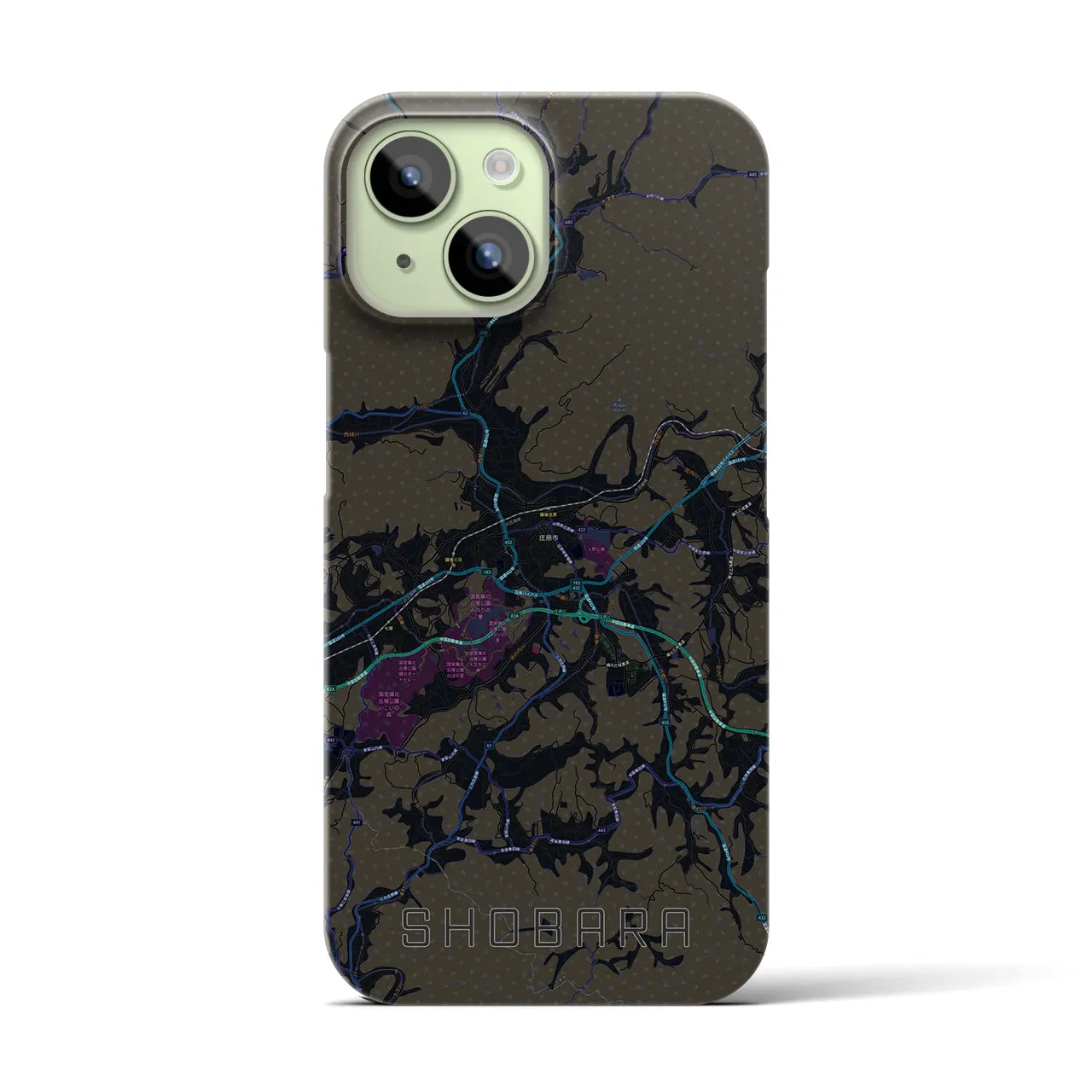 【庄原(広島県)】地図柄iPhoneケース(バックカバータイプ)